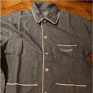 Mens Alex Crane x Casper Kite Jacket  100% Cotton Heather Blue/White Trim Size M